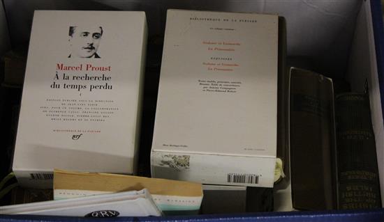 Case of leather bound bird & poetry books